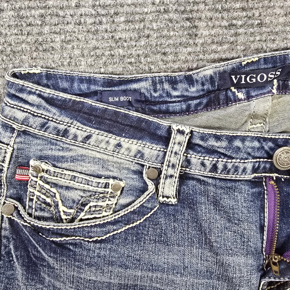 Vigoss Slim Boot Jeans Womens S8 L32 or 32x32 Blue Heritage Fit Stretch Denim - Picture 5 of 9